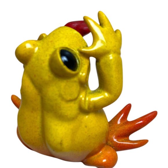 Kitty’s Critters Speak No Evil Frog Figurine Yellow Red Tongue Ceramic 3" - Picture 6 of 7